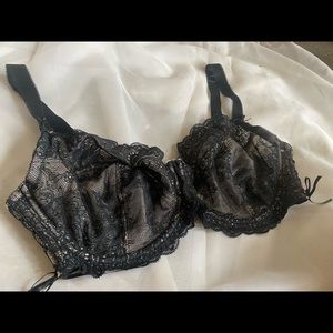 38DDD Adore Me unlined black lace bra